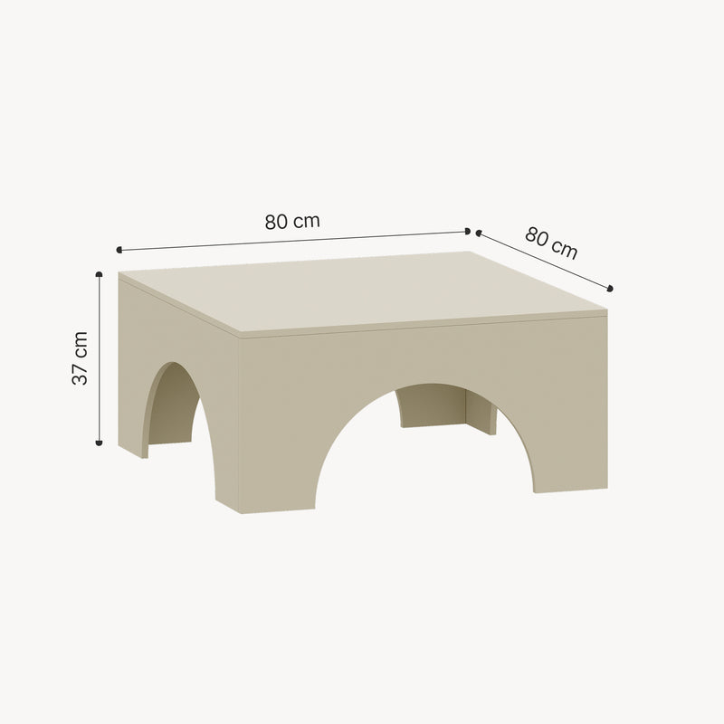Szkic wymiarowy Stolik kawowy Vivatka 80x80x37 cm [en.casa]
