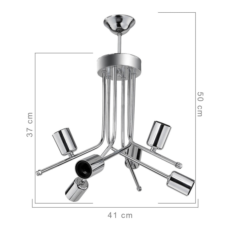 Szkic wymiarowy Lampa sufitowa Halesowen 6xE27 metal w różnych kolorach [lux.pro]