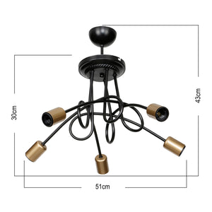 Lampa sufitowa Kingswinford E27 metal czarny / mosiądz kolory w różnych rozmiarach [lux.pro]