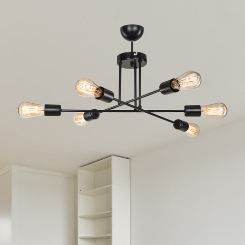 Lampa sufitowa Derry 6xE27 metal czarny [lux.pro]