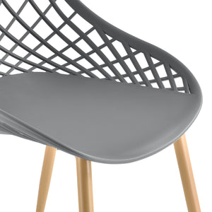 2-częściowy zestaw krzeseł do jadalni Warszawa z tworzywa sztucznego w optyce buku en.casa