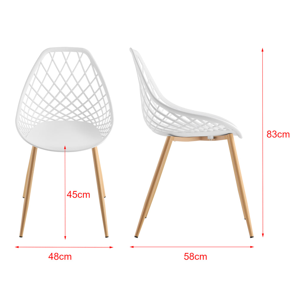 2er - Set Esszimmerstuhl Warschau aus Kunststoff Buche - Optik en.casa - premiumXL