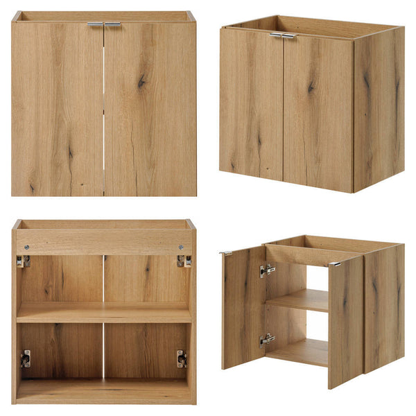 Umywalka podwójna Skelbolu z 2 drzwiami i 2 szufladami dąb [en.casa]