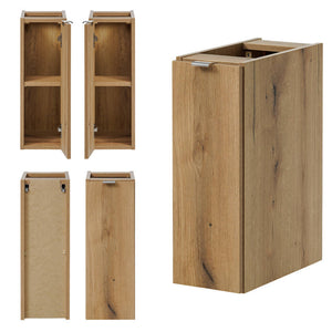 Umywalka podwójna Skelbolu 140x60x40 cm z drzwiami i szufladami dąb [en.casa]