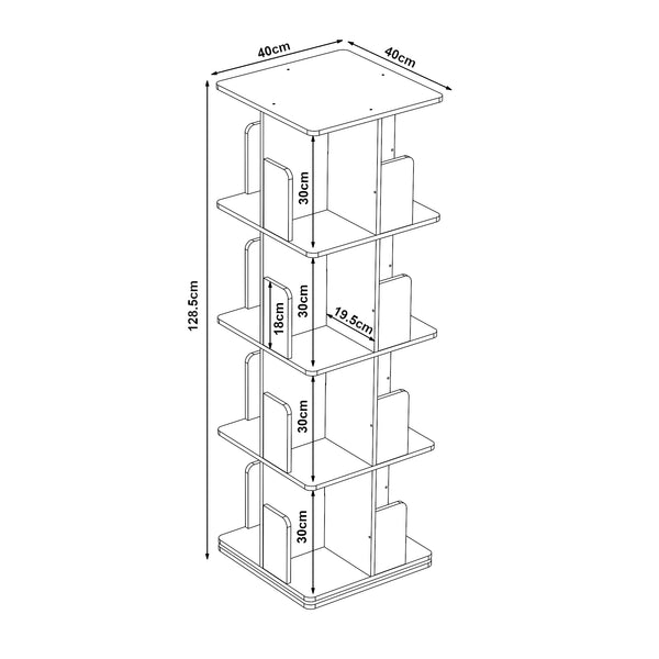 Talöpintaa regał obrotowy 129x40x40 cm [en.casa]