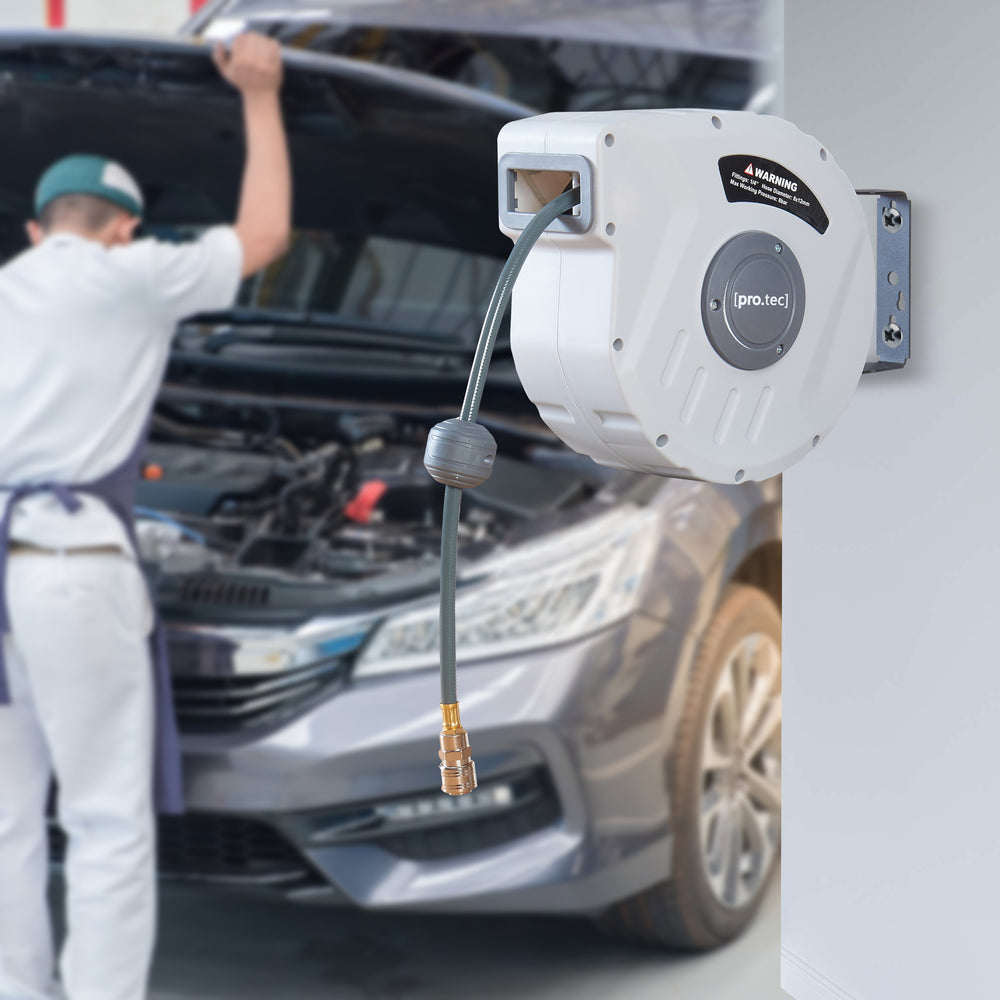 Zwijacz węża sprężonego powietrza Nassau biały/szary [pro.tec]