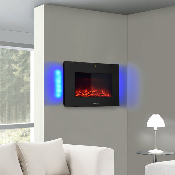 Kominek elektryczny z termowentylatorem i paleniskiem LED biały/czarny casa.pro