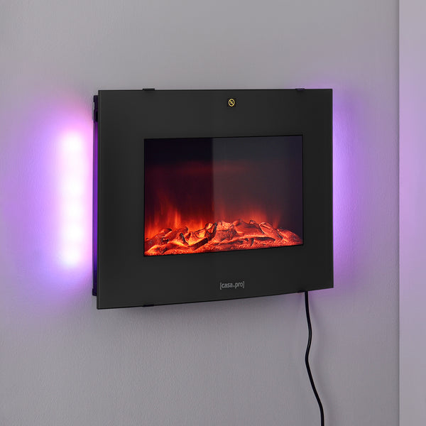 Kominek elektryczny z termowentylatorem i paleniskiem LED biały/czarny casa.pro