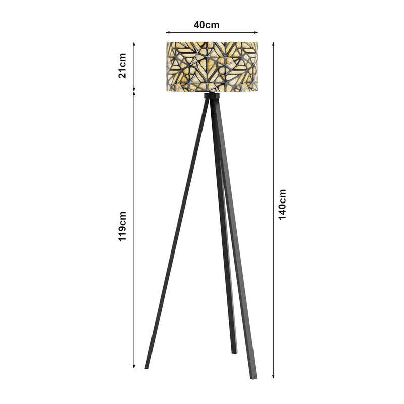 Szkic wymiarowy Lampa podłogowa Royal Tunbridge Wells w różnych kolorach kolory [lux.pro]