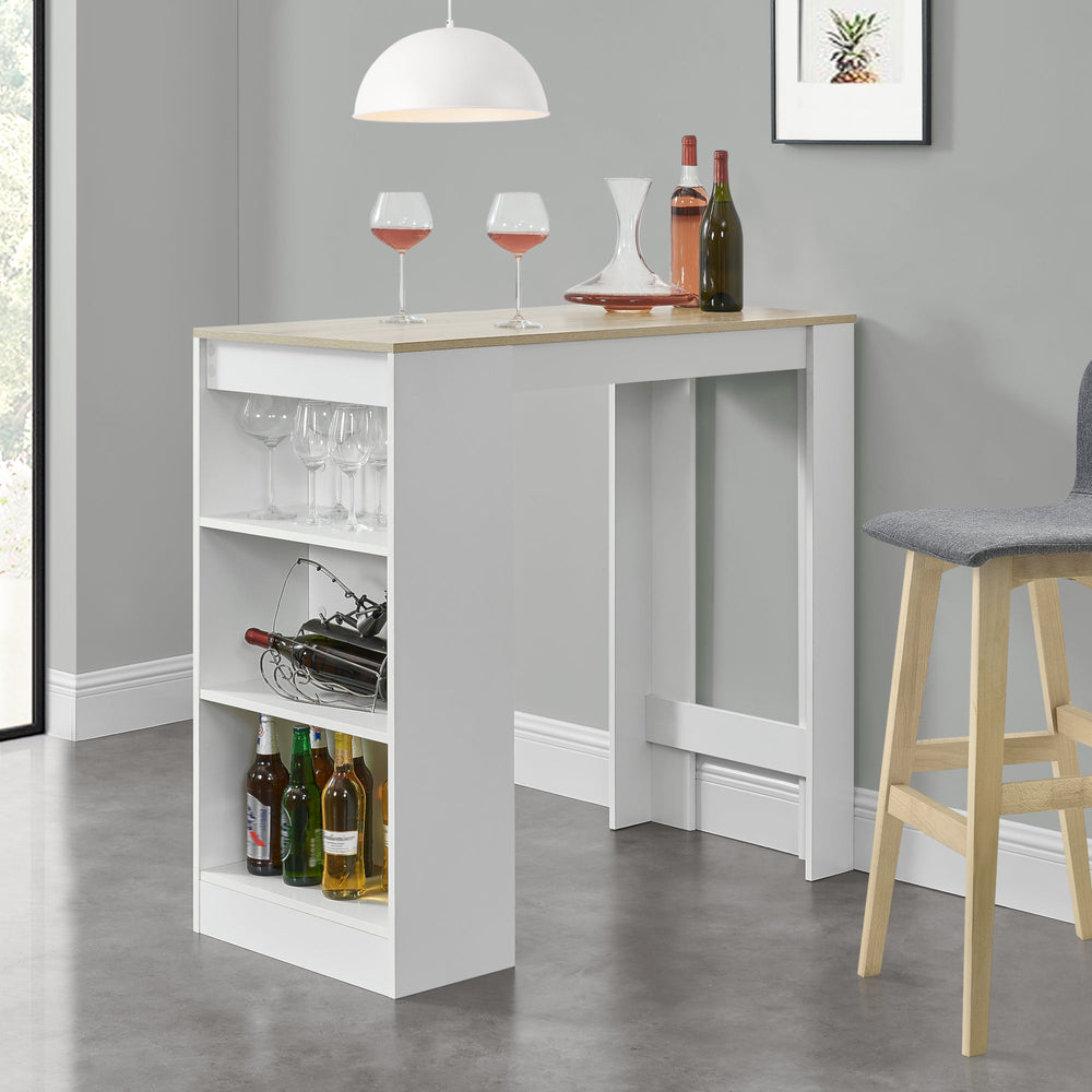 Stół barowy Kouvola z 3 półkami 110x50x103 cm w różnych kolorach [en.casa] - premiumXL