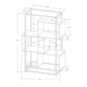 Regał Rennebu czarny/dąb [en.casa]