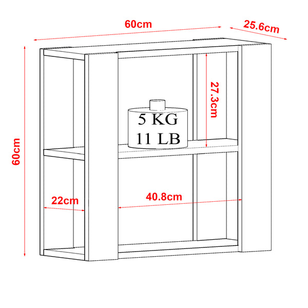 Półka ścienna Rakkestad 60x60x25,6 cm w różnych kolorach. kolory [en.casa]
