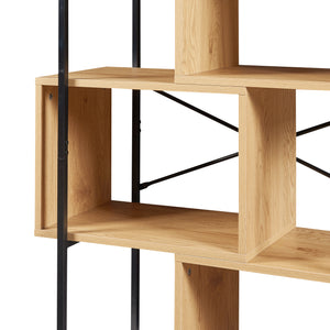 Regał Rennebu czarny/dąb [en.casa]