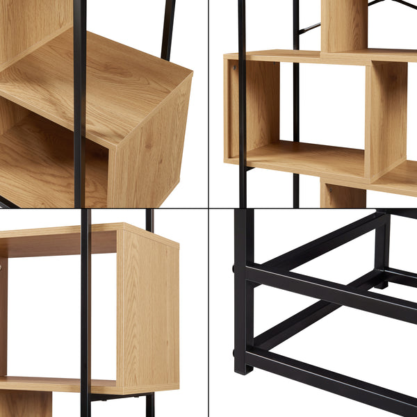 Regał Rennebu czarny/dąb [en.casa]