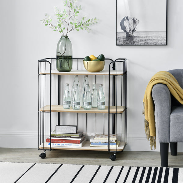 Wózek boczny Laer z 3 półkami w różnych kolorach en.casa