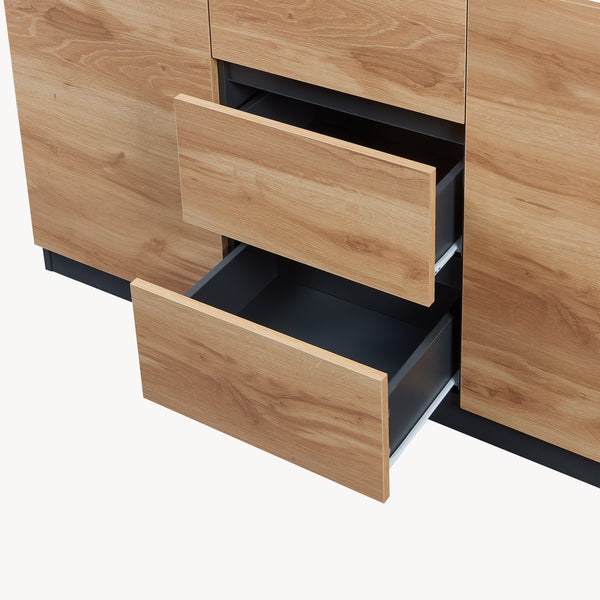 Kredens Kyr czarny/dąb rustykalny [en.casa]