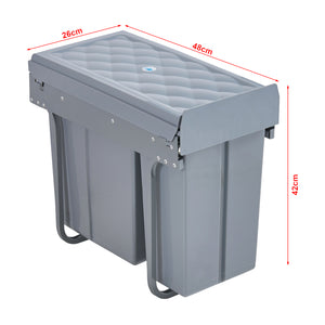 Wbudowany kosz na śmieci Froland 2/3 przegródki Szary różne wzory Wersje [en.casa]