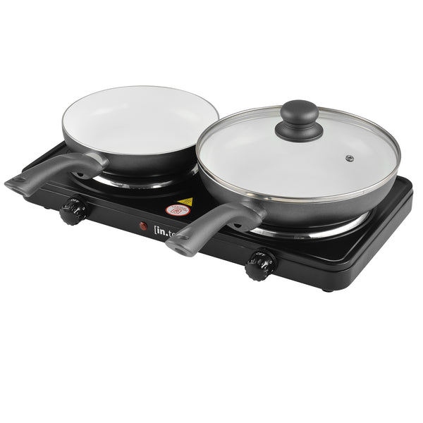 Elektryczna płyta grzewcza żeliwna czarna [in.tec]