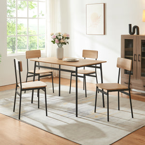 Essgruppe Pollenev 5 - tlg. Schwarz/Eicheoptik [en.casa] - premiumXL