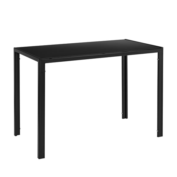 [en.casa]® Stół szklany 105x60 cm + krzesło skóra PU 4 szt. (różne kolory)