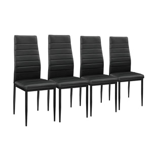 [en.casa]® Stół szklany 105x60 cm + krzesło skóra PU 4 szt. (różne kolory)