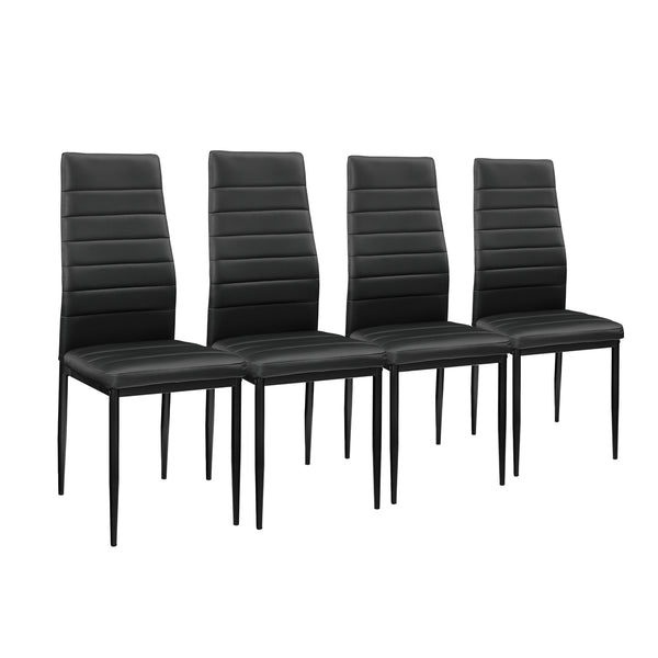 [en.casa]® Stół szklany 105x60 cm + krzesło skóra PU 4 szt. (różne kolory)