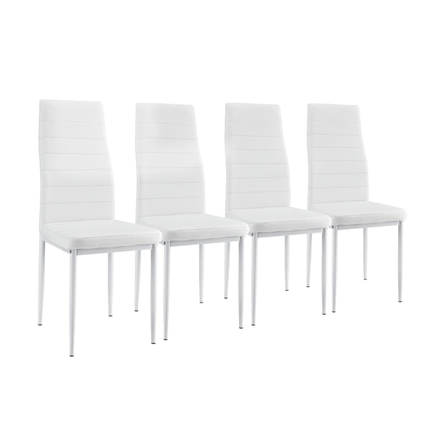 [en.casa]® Zestaw do jadalni stół 120x60 cm + nowoczesne krzesło skóra PU 4 szt. (różne kolory)