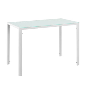 [en.casa]® Stół szklany 105x60 cm + krzesło skóra PU 4 szt. (różne kolory)