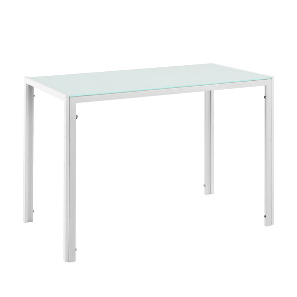 [en.casa]® Stół szklany 105x60 cm + krzesło skóra PU 4 szt. (różne kolory)