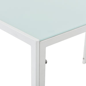 [en.casa]® Stół szklany 105x60 cm + krzesło skóra PU 4 szt. (różne kolory)