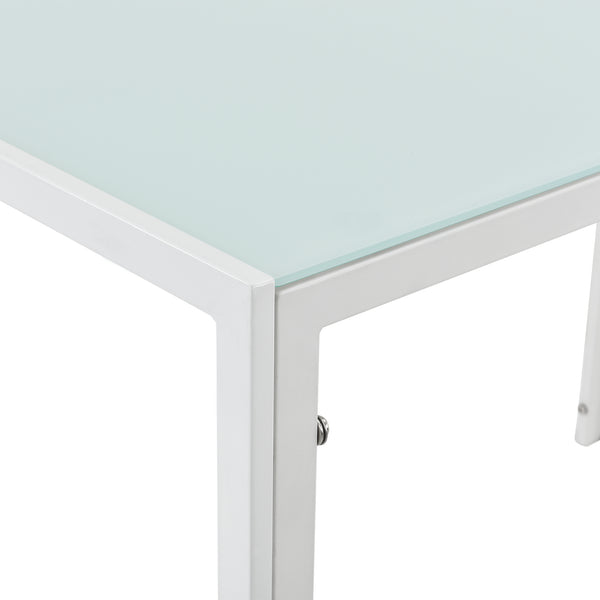 [en.casa]® Stół szklany 105x60 cm + krzesło skóra PU 4 szt. (różne kolory)