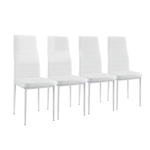 [en.casa]® Stół szklany 105x60 cm + krzesło skóra PU 4 szt. (różne kolory)