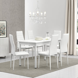 [en.casa]® Zestaw do kuchni jadalny stół 140x60 cm + krzesło 6 szt. (różne kolory)