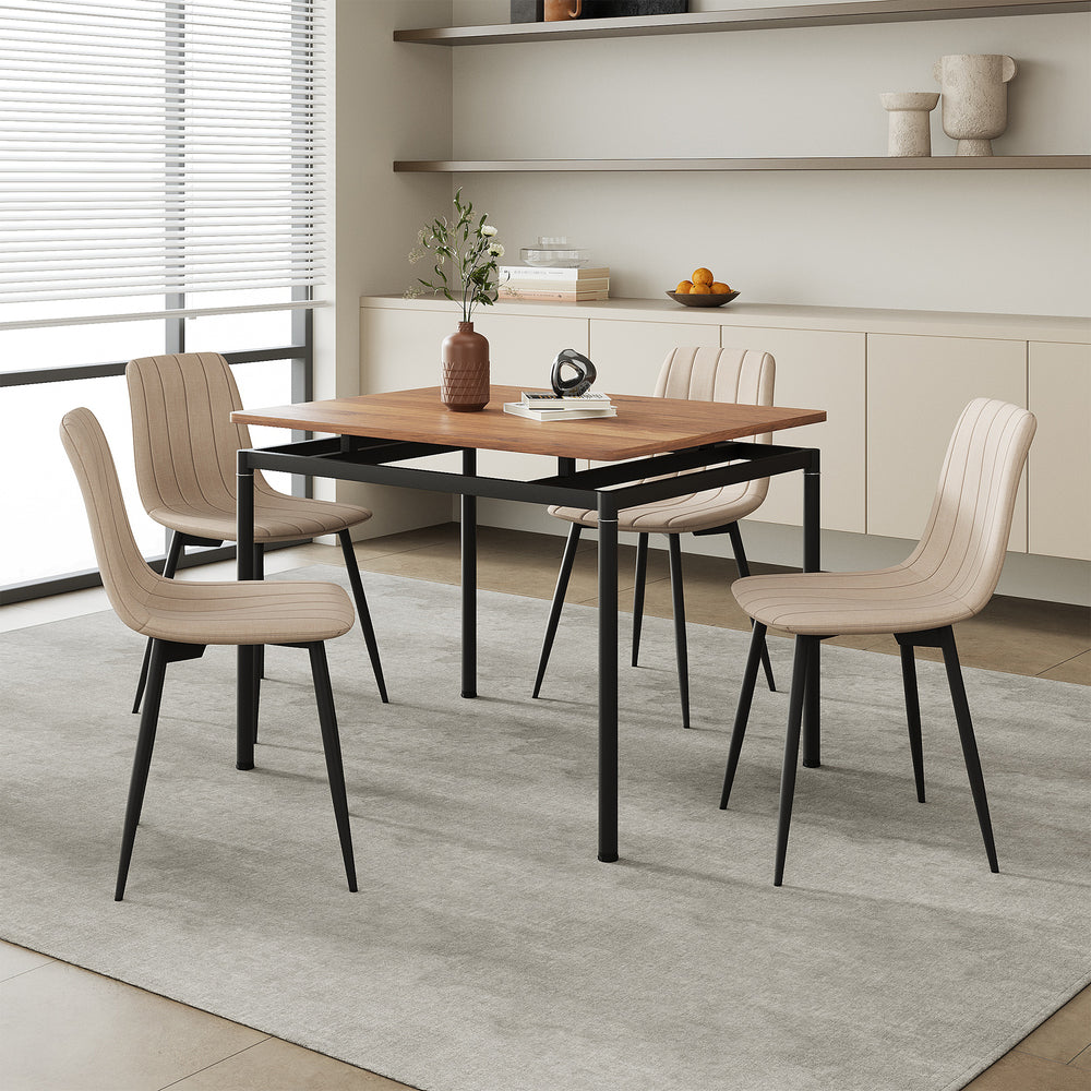 Zestaw jadalniany Hemnes 5-częściowy dąb/jasny brąz [en.casa]