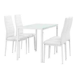 [en.casa]® Stół szklany 105x60 cm + krzesło skóra PU 4 szt. (różne kolory)