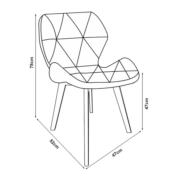 Krzesło do jadalni Älmhult zestaw 2 sztuk 78x47x52 cm imitacja skóry w różnych kolorach kolory [en.casa]