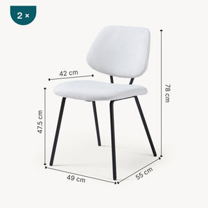 Zestaw krzeseł do jadalni z tkaniny Köma [en.casa]