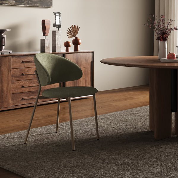 Zestaw krzeseł do jadalni Lipis tekstylny zielony [en.casa]