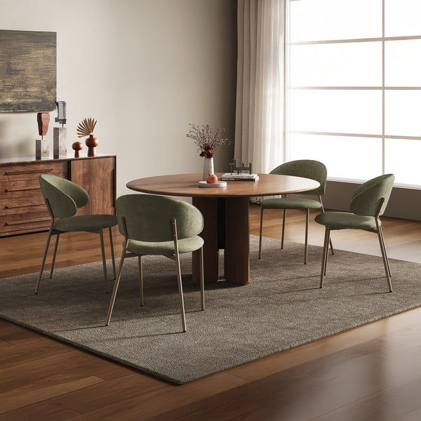 Zestaw krzeseł do jadalni Lipis tekstylny zielony [en.casa]