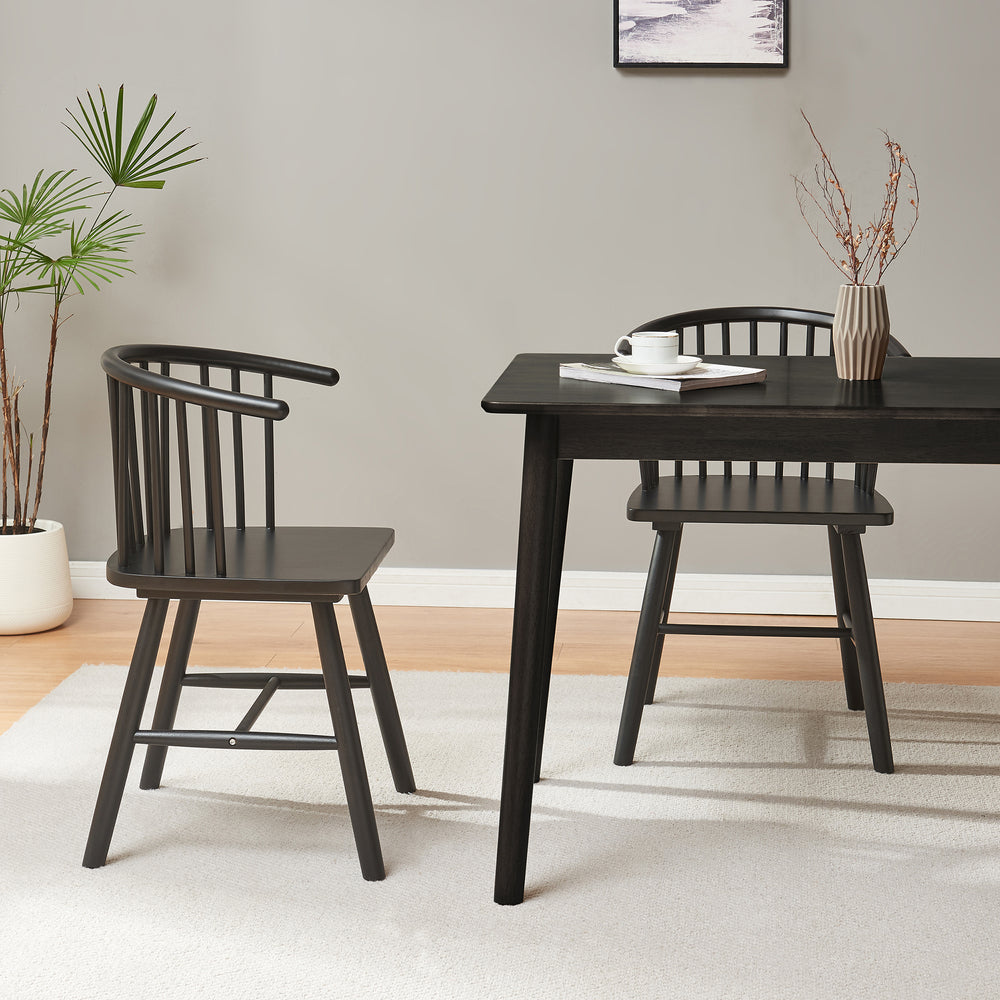 Krzesło do jadalni Stami zestaw 2 sztuk drewno [en.casa]