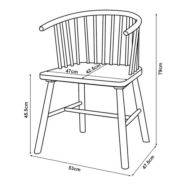 Krzesło do jadalni Stami zestaw 2 sztuk drewno [en.casa]