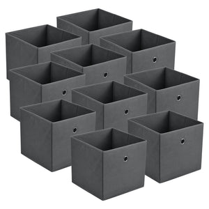 Zestaw 10 pudełek składanych 30x30x28 cm z włókniny w różnych kolorach kolory en.casa