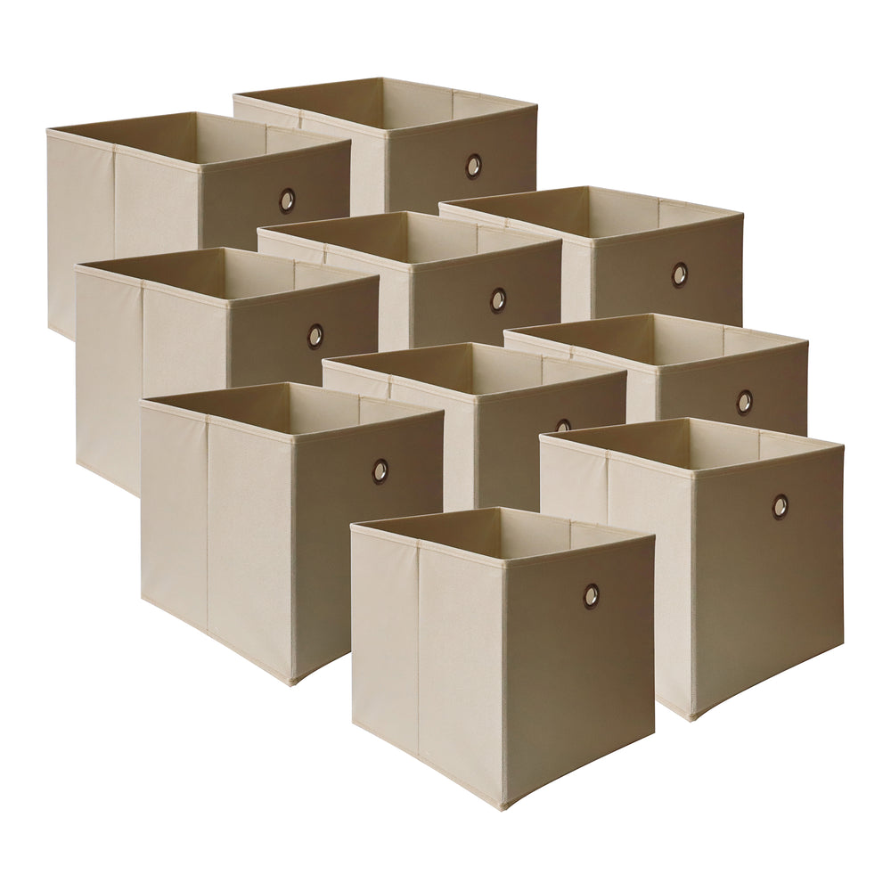 Zestaw 10 pudełek składanych 30x30x28 cm z włókniny w różnych kolorach kolory en.casa