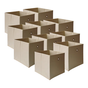 Zestaw 10 pudełek składanych 30x30x28 cm z włókniny w różnych kolorach kolory en.casa