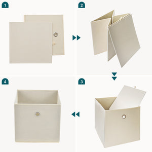 Zestaw 10 pudełek składanych 30x30x28 cm z włókniny w różnych kolorach kolory en.casa