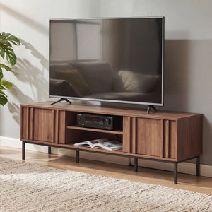 Szafka RTV Kilmandar 160x40x49 cm w optyce orzecha włoskiego [en.casa]