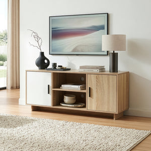 Szafka RTV Kenta 120x39x52 cm Sonoma-dąb/ biały [en.casa]