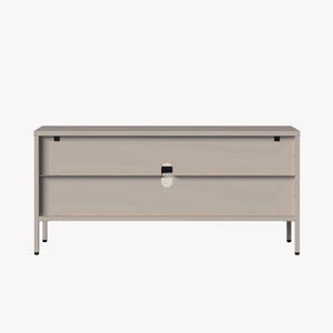 Witryna-komoda Klippestad stal 118x35x55 cm ciepły szary [en.casa]