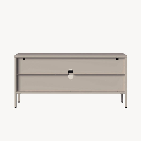 Witryna-komoda Klippestad stal 118x35x55 cm ciepły szary [en.casa]