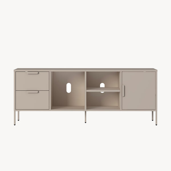 Szafka RTV Kliri Stahl 150x35x58 cm Ciepły szary [en.casa]
